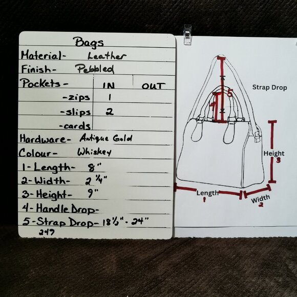 Whiskey/Antique Gold Studded Roxanne Crossbody #249 - Picture 16 of 16